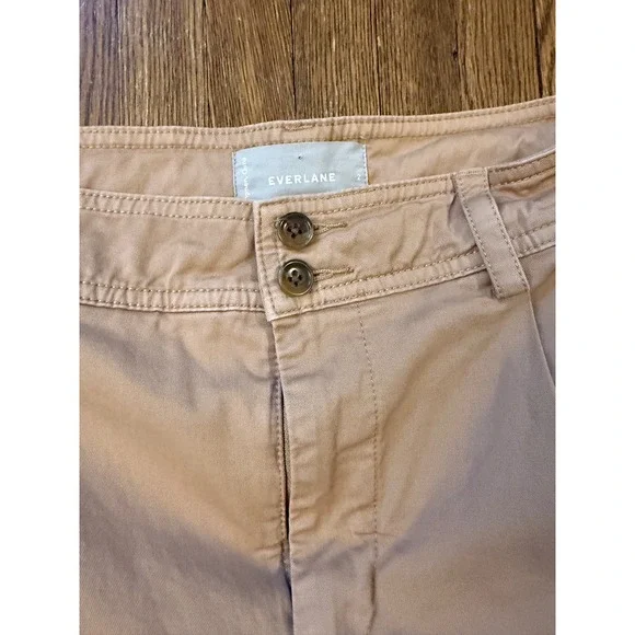 Everlane Womens Pleated Chino Pants Tan Khaki High Waist Straight Leg Size 2 - Picture 3 of 7